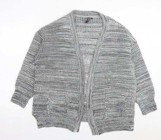 Label Be Womens Grey V-Neck Acrylic Cardigan Jumper Size 12