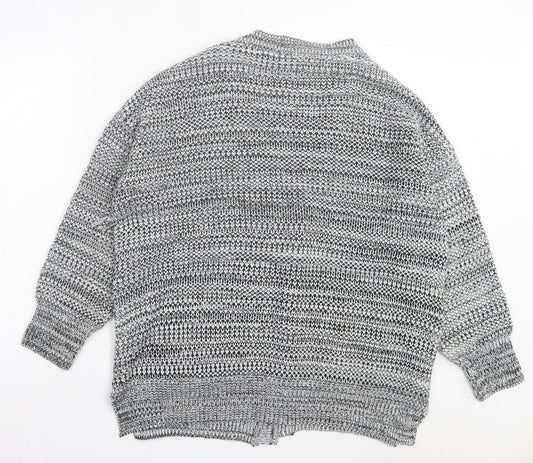 Label Be Womens Grey V-Neck Acrylic Cardigan Jumper Size 12