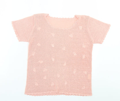 Womens UK Size S Preworn Pink Basic T-Shirt