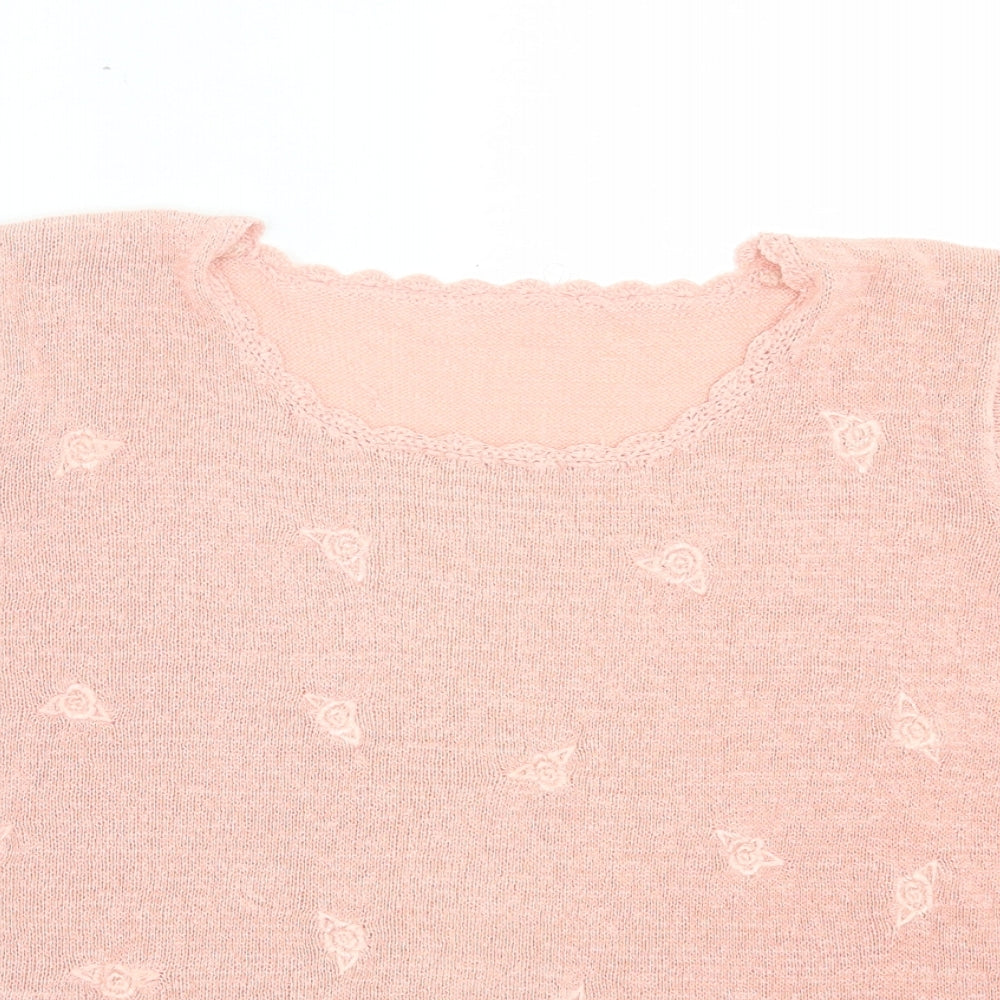 Womens UK Size S Preworn Pink Basic T-Shirt