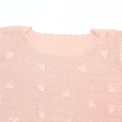 Womens UK Size S Preworn Pink Basic T-Shirt