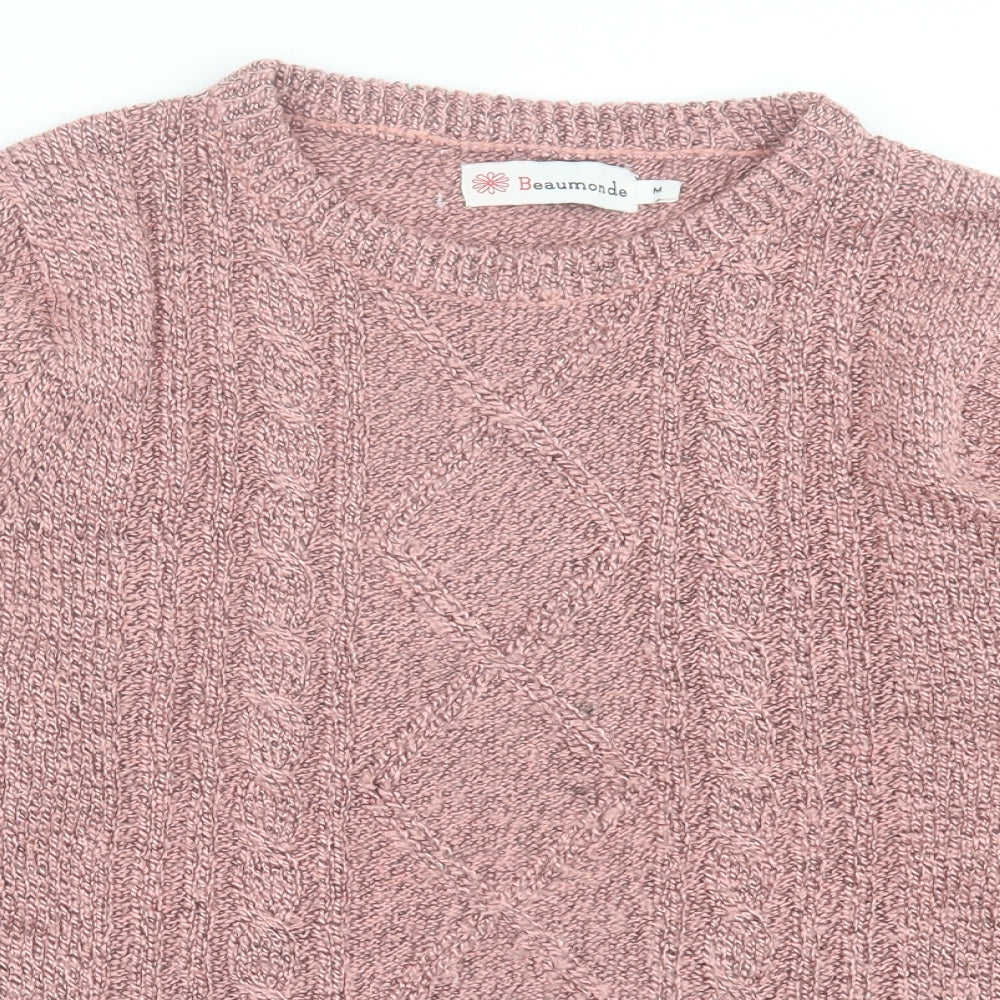 Womens UK Size M Beaumonde Pink Pullover Jumper