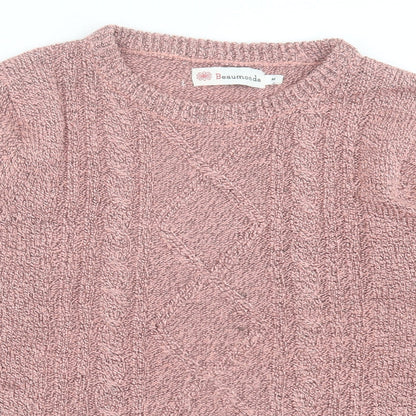 Womens UK Size M Beaumonde Pink Pullover Jumper
