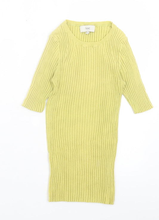 Womens UK Size 10 NEXT Yellow Basic T-Shirt
