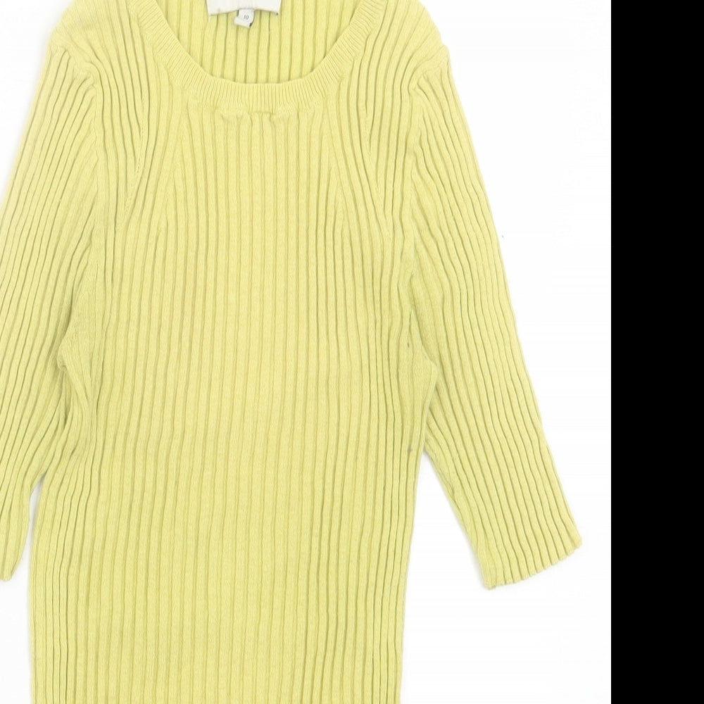 Womens UK Size 10 NEXT Yellow Basic T-Shirt