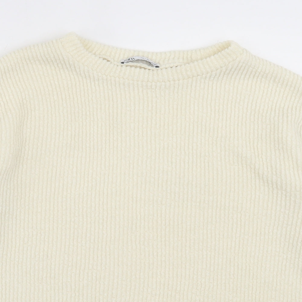 Womens UK Size S Zara Ivory Pullover Jumper
