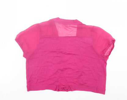 Per Una Womens Pink V-Neck Viscose Cardigan Jumper Size 14