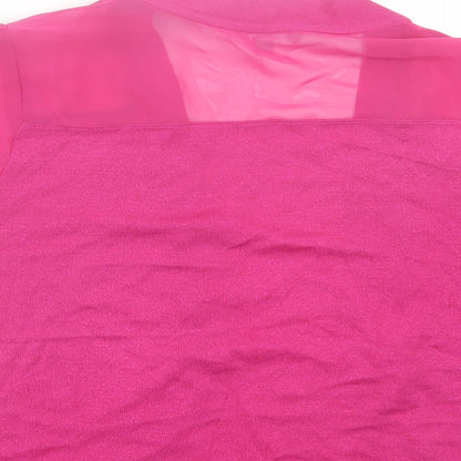 Per Una Womens Pink V-Neck Viscose Cardigan Jumper Size 14