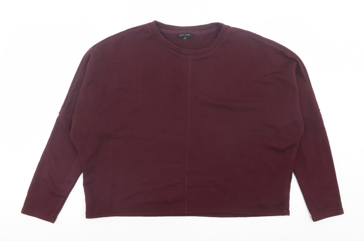 New Look Womens Purple Cotton Pullover Sweatshirt Size 12 Pullover