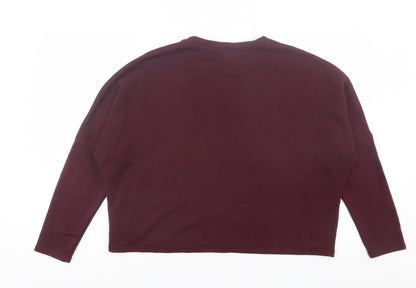 New Look Womens Purple Cotton Pullover Sweatshirt Size 12 Pullover