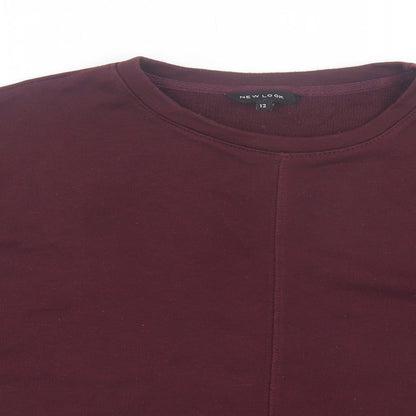 New Look Womens Purple Cotton Pullover Sweatshirt Size 12 Pullover