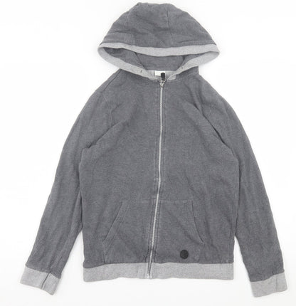 F&F Boys Grey Cotton Full Zip Hoodie Size 12-13 Years Zip