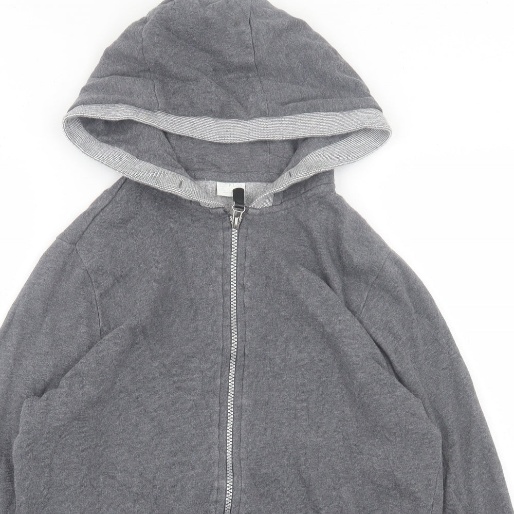 F&F Boys Grey Cotton Full Zip Hoodie Size 12-13 Years Zip