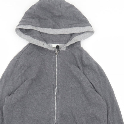 F&F Boys Grey Cotton Full Zip Hoodie Size 12-13 Years Zip