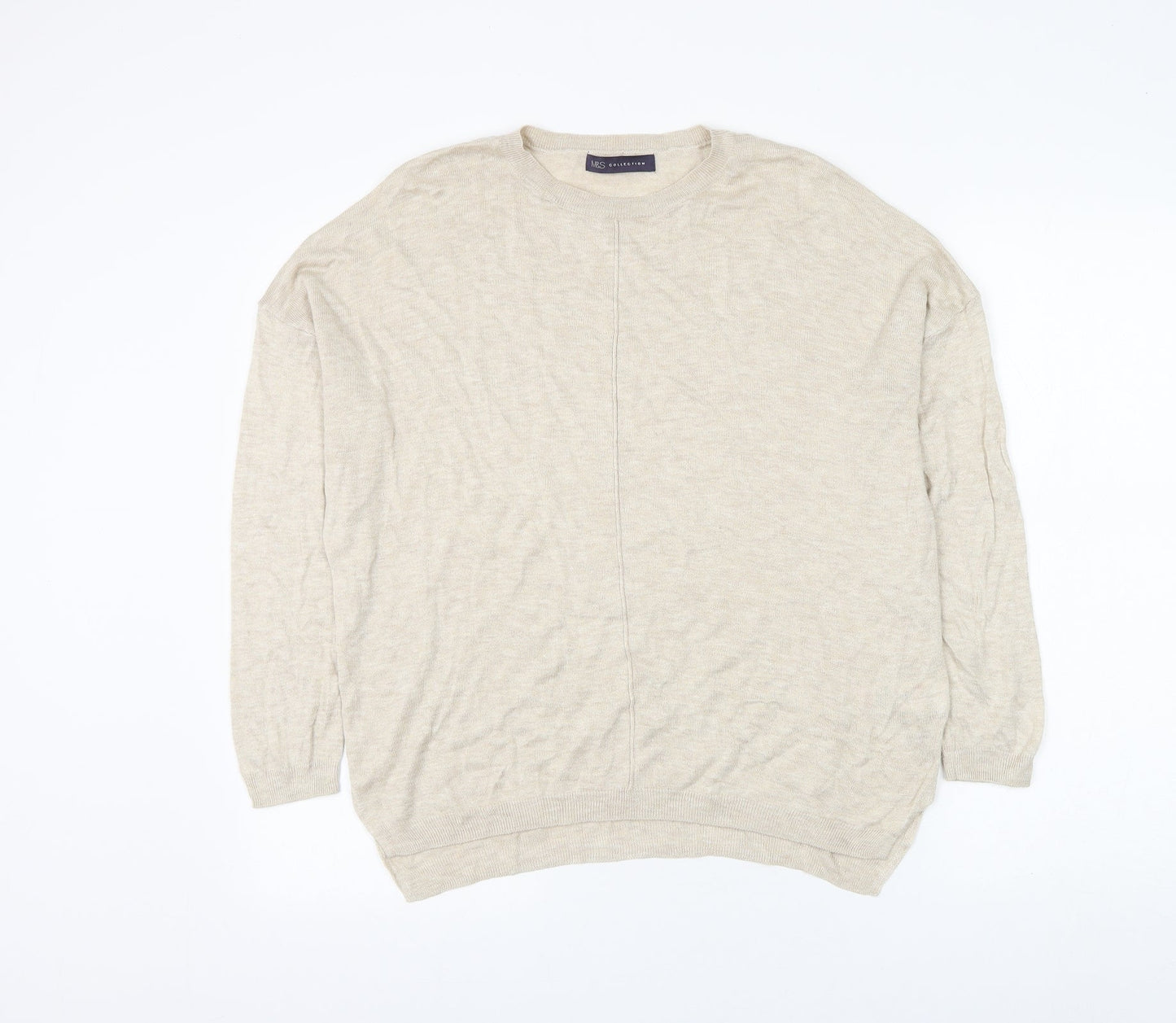 Womens UK Size L Marks and Spencer Beige Pullover Jumper