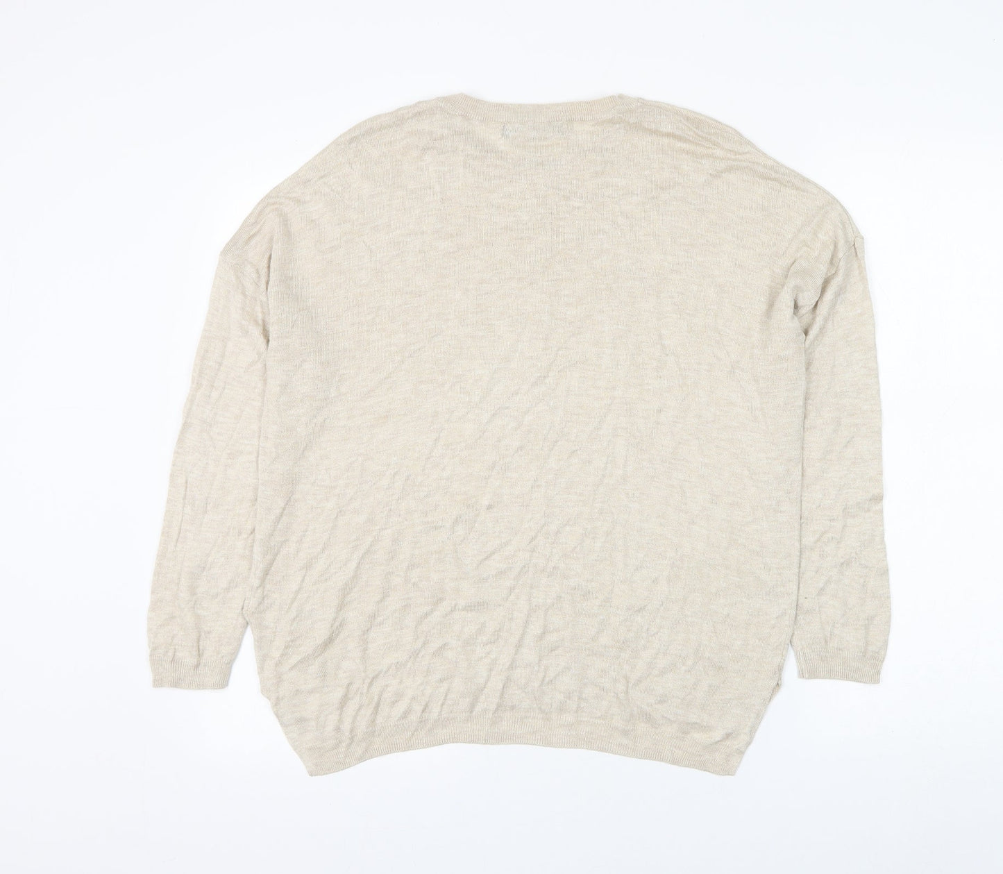 Womens UK Size L Marks and Spencer Beige Pullover Jumper