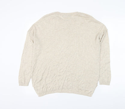 Womens UK Size L Marks and Spencer Beige Pullover Jumper