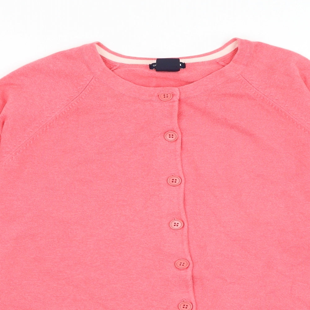 Gap Womens Pink Round Neck Cotton Cardigan Jumper Size L