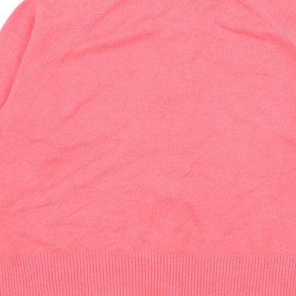 Gap Womens Pink Round Neck Cotton Cardigan Jumper Size L