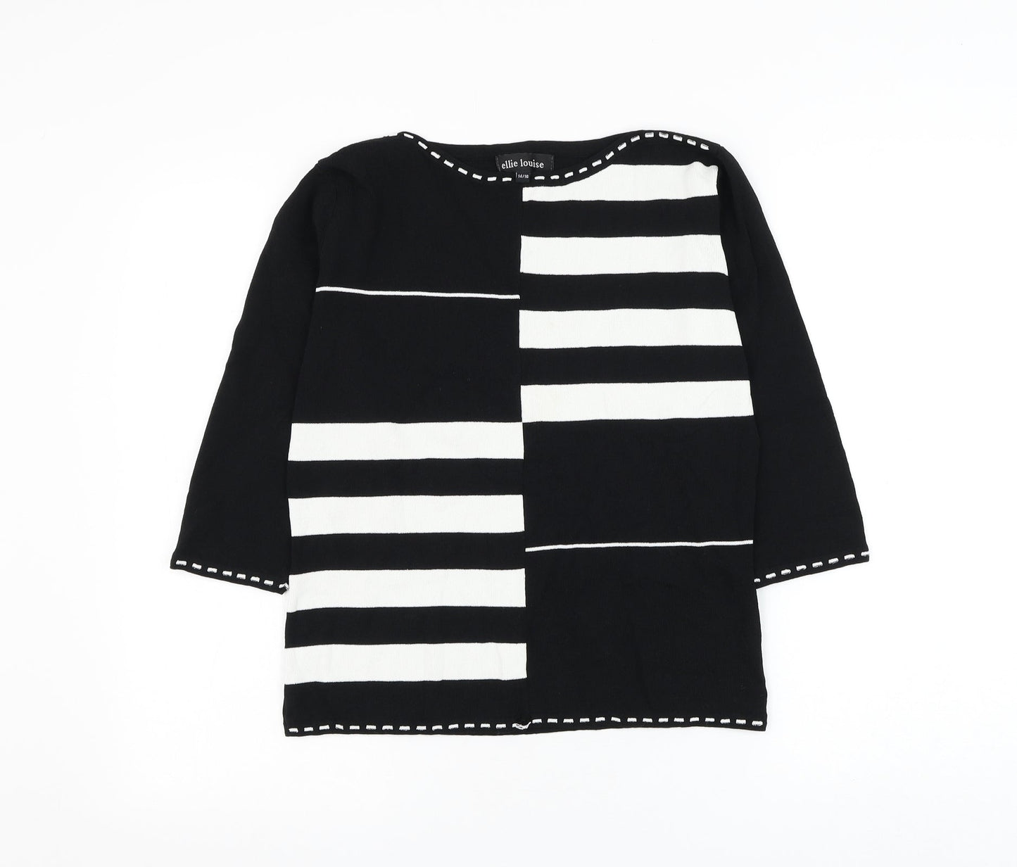 Womens UK Size 14 Ellie Louise Black Pullover Jumper