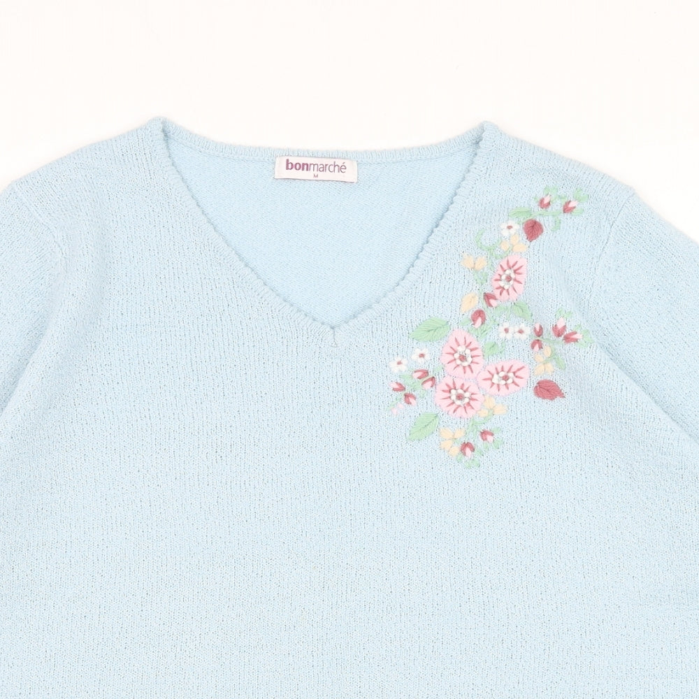 Womens UK Size M Bonmarché Blue Pullover Jumper