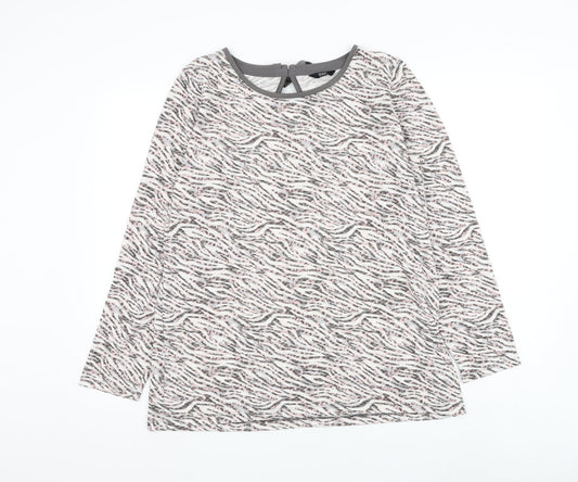 F&F Womens Multicoloured Round Neck Animal Print Polyester Pullover Jumper Size 18 - Zebra Print