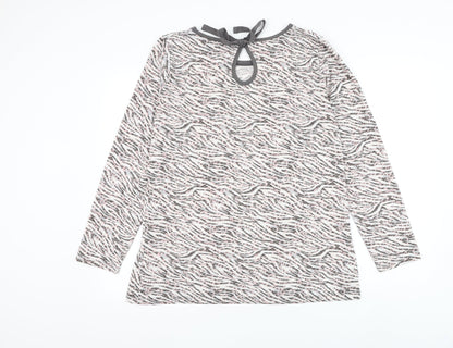 F&F Womens Multicoloured Round Neck Animal Print Polyester Pullover Jumper Size 18 - Zebra Print