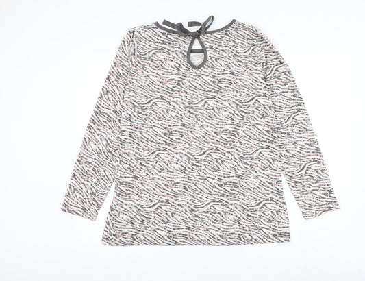 F&F Womens Multicoloured Round Neck Animal Print Polyester Pullover Jumper Size 18 - Zebra Print