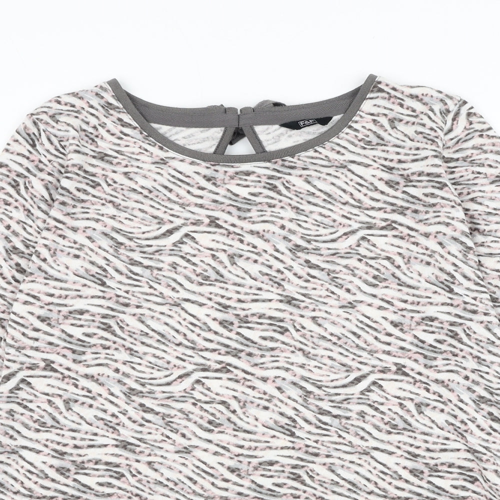 F&F Womens Multicoloured Round Neck Animal Print Polyester Pullover Jumper Size 18 - Zebra Print