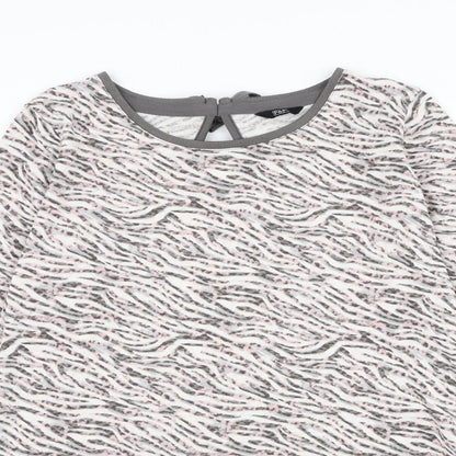 F&F Womens Multicoloured Round Neck Animal Print Polyester Pullover Jumper Size 18 - Zebra Print