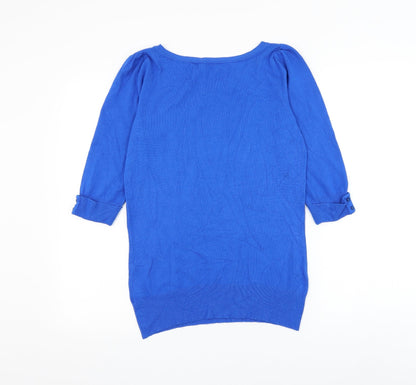 Womens UK Size 10 Red Herring Blue Pullover Jumper