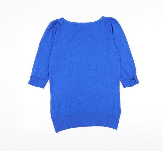 Womens UK Size 10 Red Herring Blue Pullover Jumper