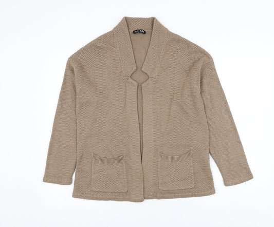Womens UK Size 2 Marble Brown Cardigan Jumper