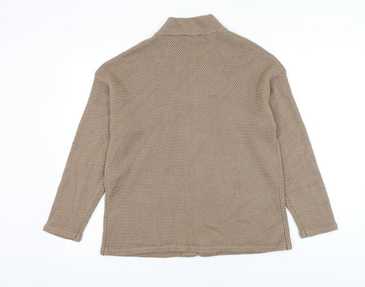 Womens UK Size 2 Marble Brown Cardigan Jumper