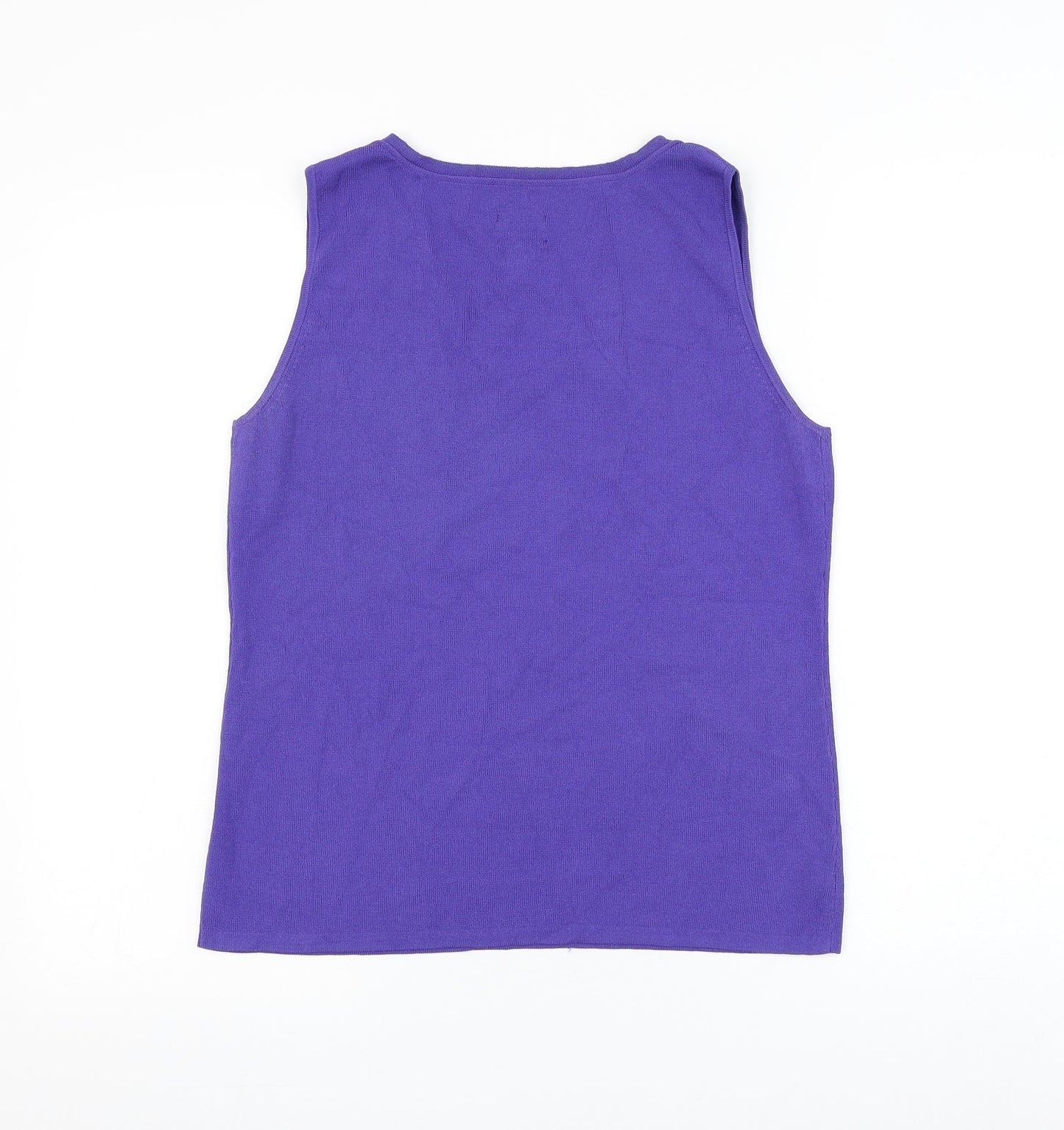 Chico's Womens Purple V-Neck Rayon Vest Jumper Size XS