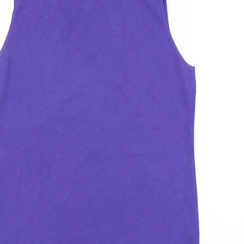 Chico's Womens Purple V-Neck Rayon Vest Jumper Size XS