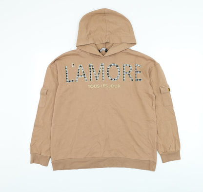 Select Womens Brown Cotton Pullover Hoodie Size 10 Pullover - L'amour