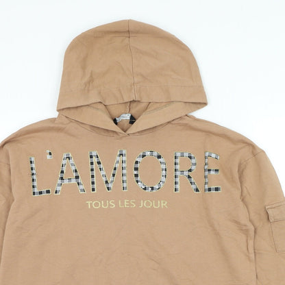 Select Womens Brown Cotton Pullover Hoodie Size 10 Pullover - L'amour