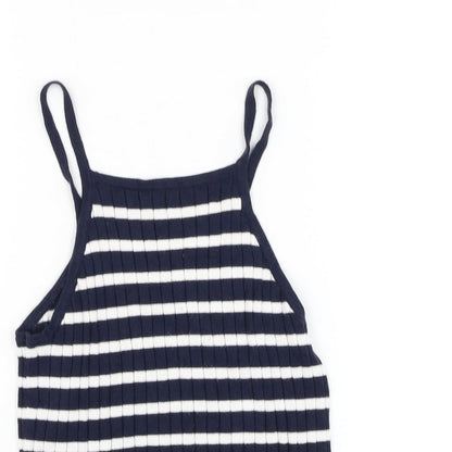 Womens UK Size S Preworn Blue Basic Tank