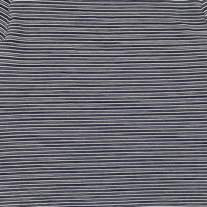 CC Womens Blue Round Neck Striped Viscose Pullover Jumper Size XL