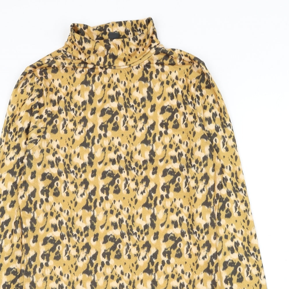 Primark Womens Yellow Animal Print Polyester Bodysuit One-Piece Size 12 Snap