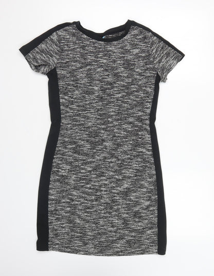 Avenue Womens Grey Polyester Pencil Dress Size 8 Round Neck Pullover