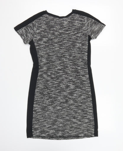 Avenue Womens Grey Polyester Pencil Dress Size 8 Round Neck Pullover