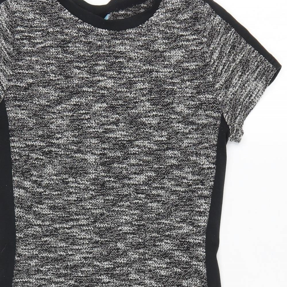 Avenue Womens Grey Polyester Pencil Dress Size 8 Round Neck Pullover