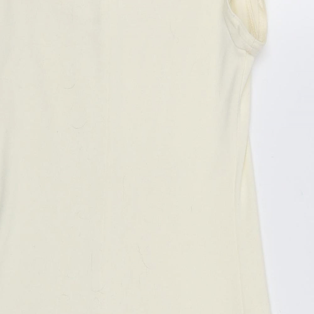 Dorothy Perkins Womens Ivory Polyester A-Line Size 6 Round Neck Button