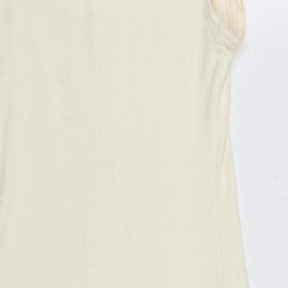 Dorothy Perkins Womens Ivory Polyester A-Line Size 6 Round Neck Button