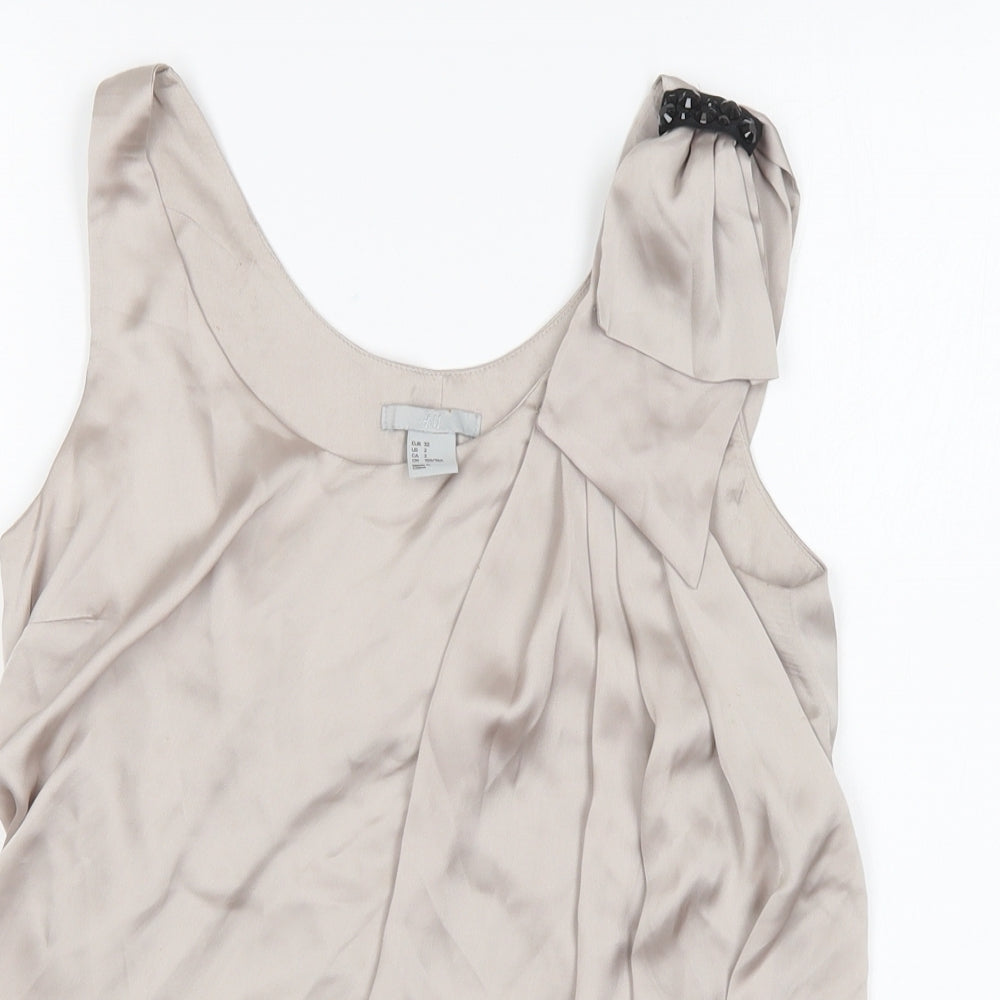 Womens UK Size 6 H&M Silver Basic Blouse