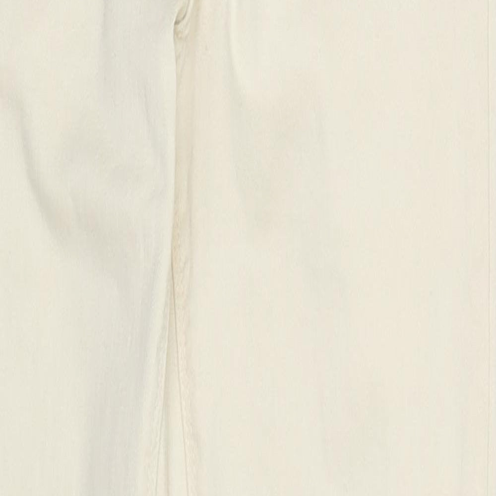 Denim & Co. Womens Ivory Cotton Skinny Jeans Size 10 L27 in Regular Button