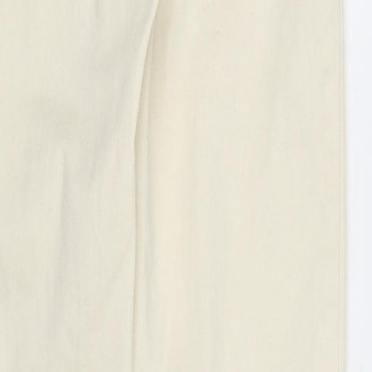 Denim & Co. Womens Ivory Cotton Skinny Jeans Size 10 L27 in Regular Button