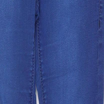 Dorothy Perkins Womens Blue Cotton Skinny Jeans Size 6 L25 in Regular Button